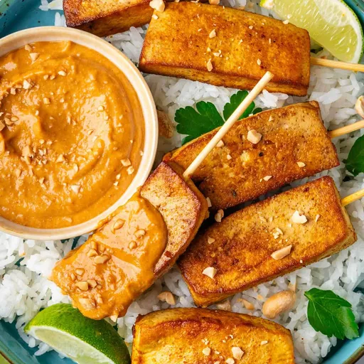 Tofu Satay (With Thai Peanut Satay Sauce)