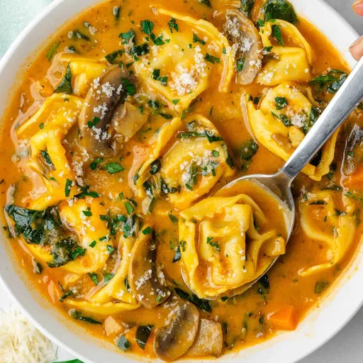 Tortellini Soup (Vegetarian - Creamy Broth)