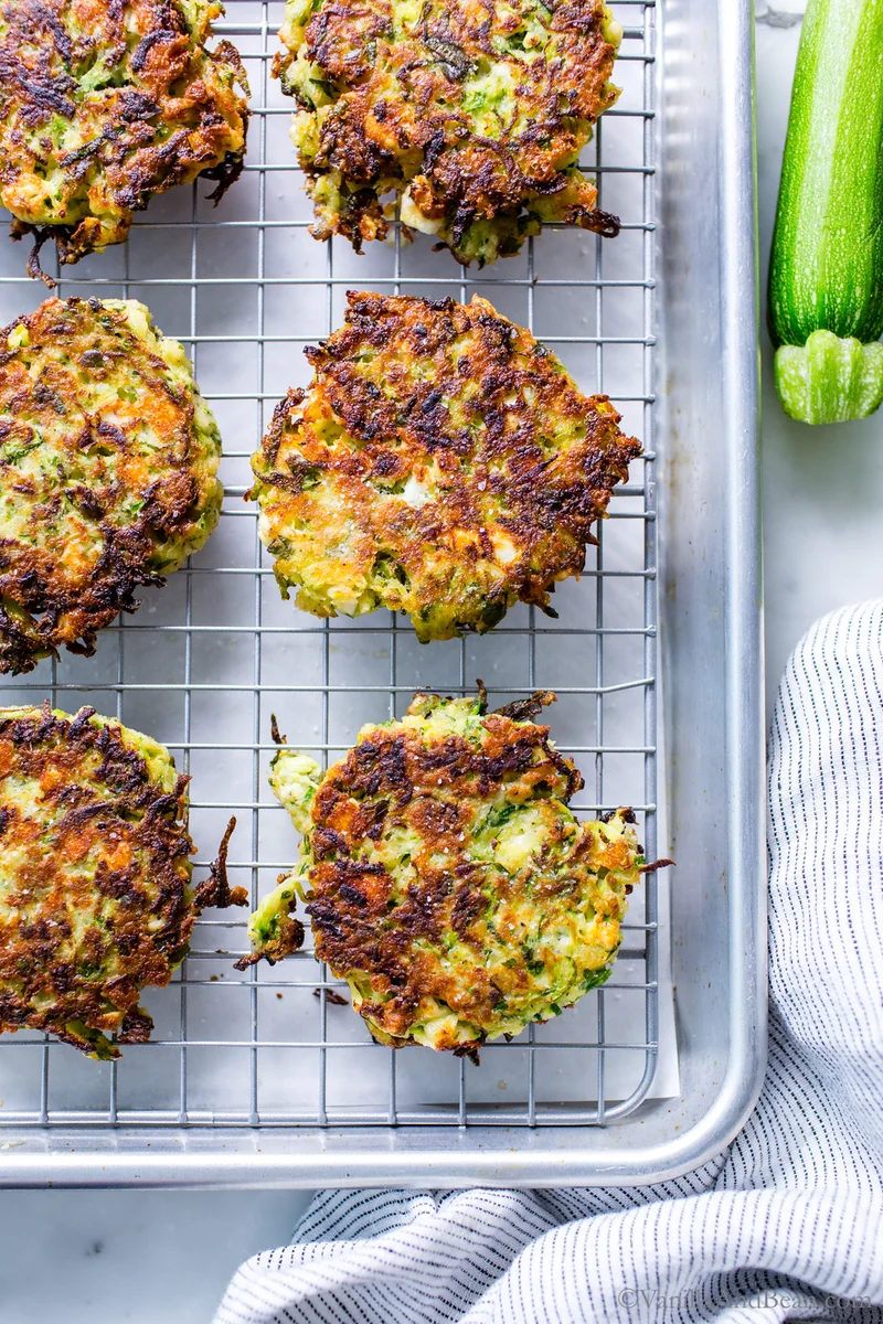 Pan Fried Zucchini Feta Fritters