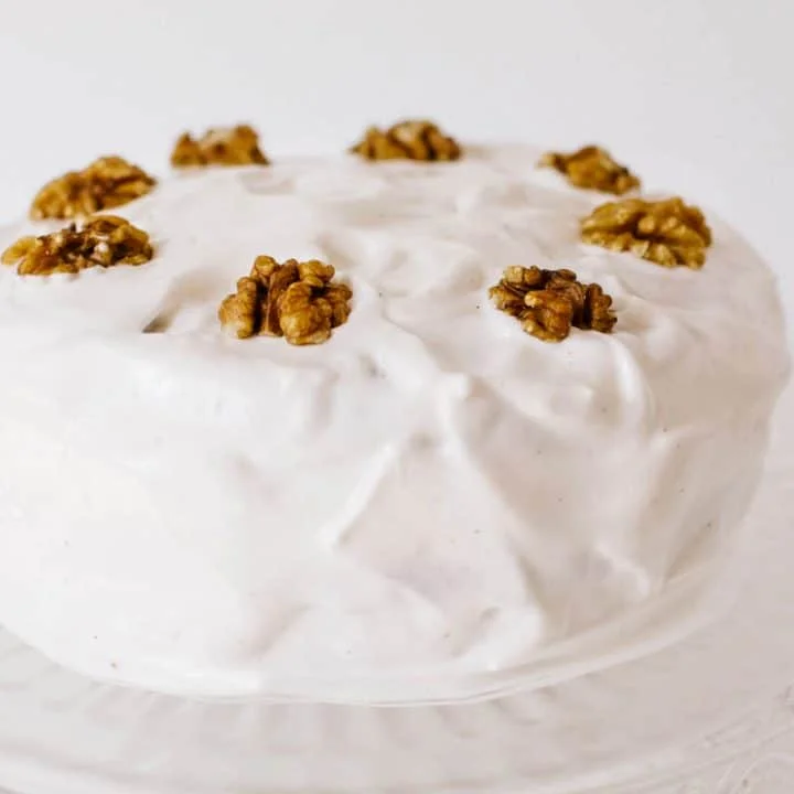 Vegan Frosted Walnut Cake