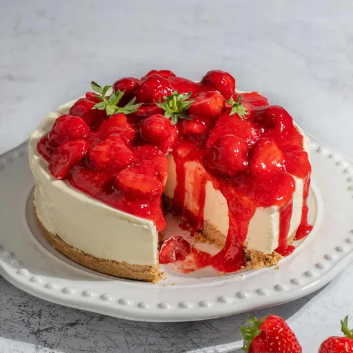 Really Good Strawberry and White Chocolate Cheesecake