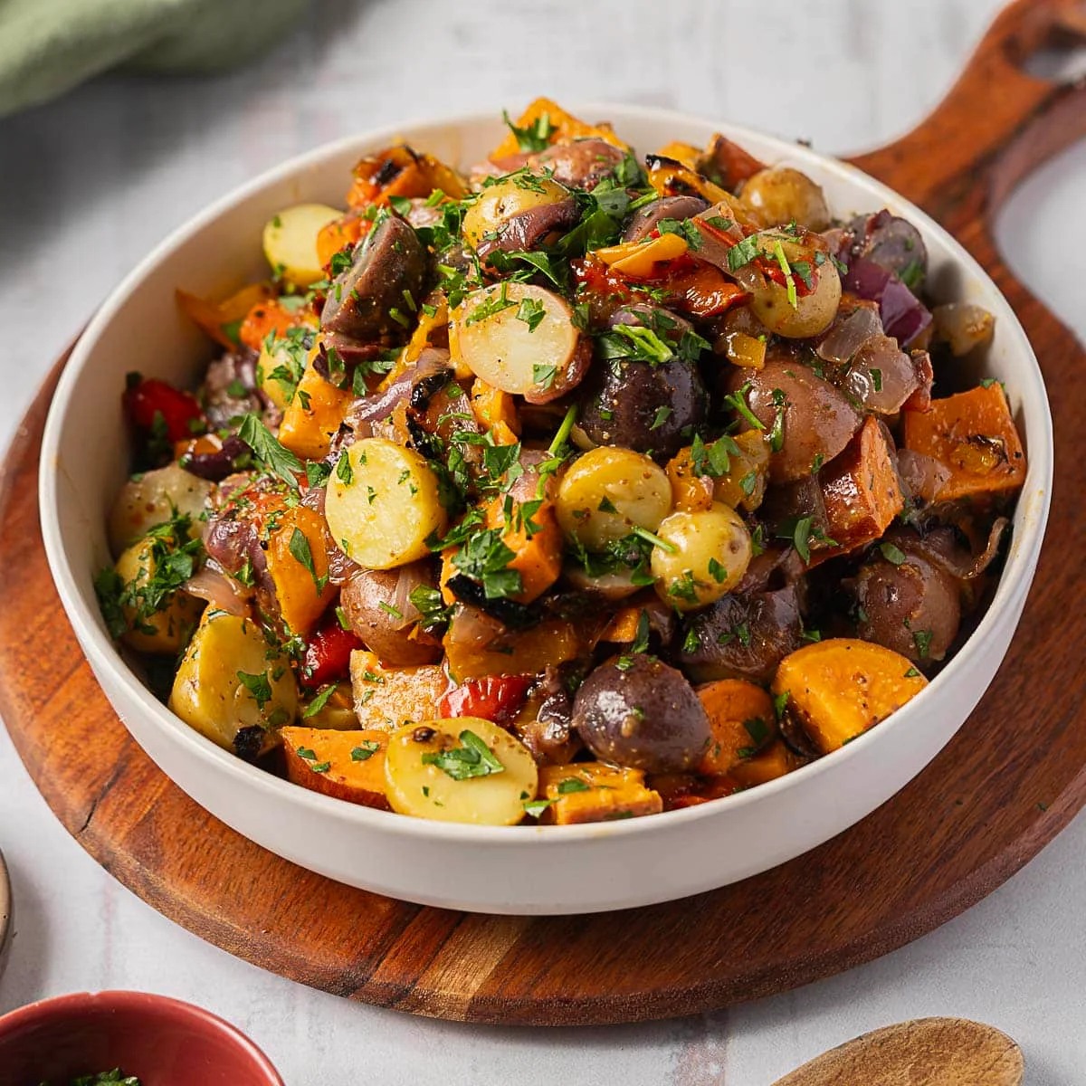 Rainbow Potato Salad with Honey Mustard Dressing