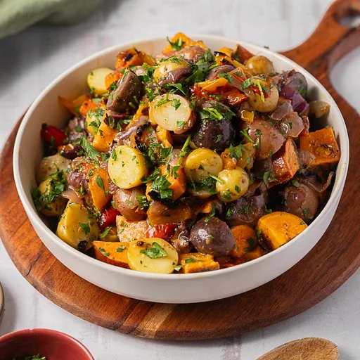 Rainbow Potato Salad with Honey Mustard Dressing