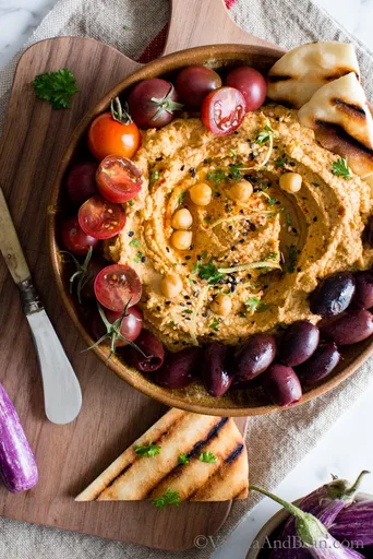 Hummus de berenjena asada ahumada