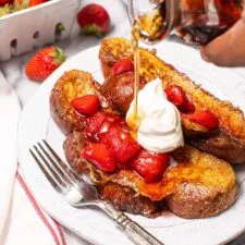Challah French Toast With Strawberry Compote