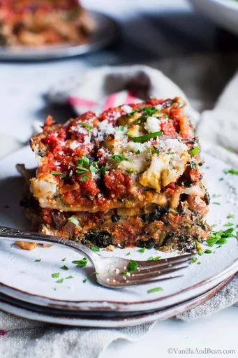 Spinach-Mushroom Pesto Ricotta Lasagna Recipe