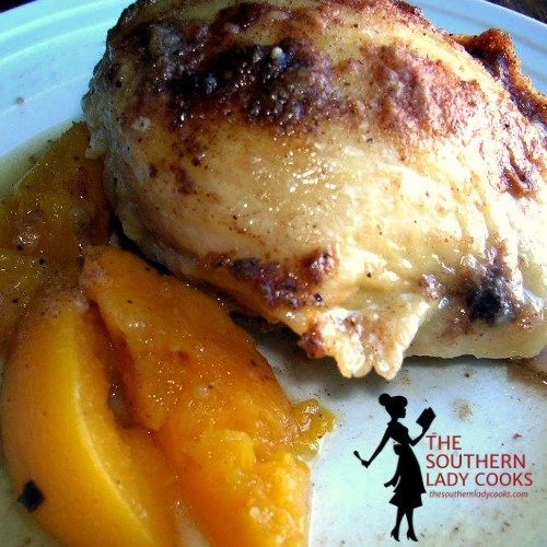 Baked Chicken with Peaches