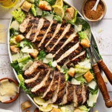 Jerk Chicken Caesar Salad with Sourdough Croutons