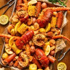 Cajun Lobster Seafood Boil with Garlic Butter Sauce
