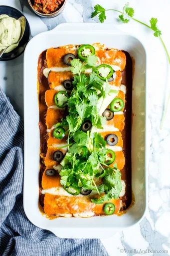 Enchiladas vegetarianas de tofu con queso