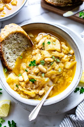 Hearty White Bean and Cabbage Soup with Potatoes