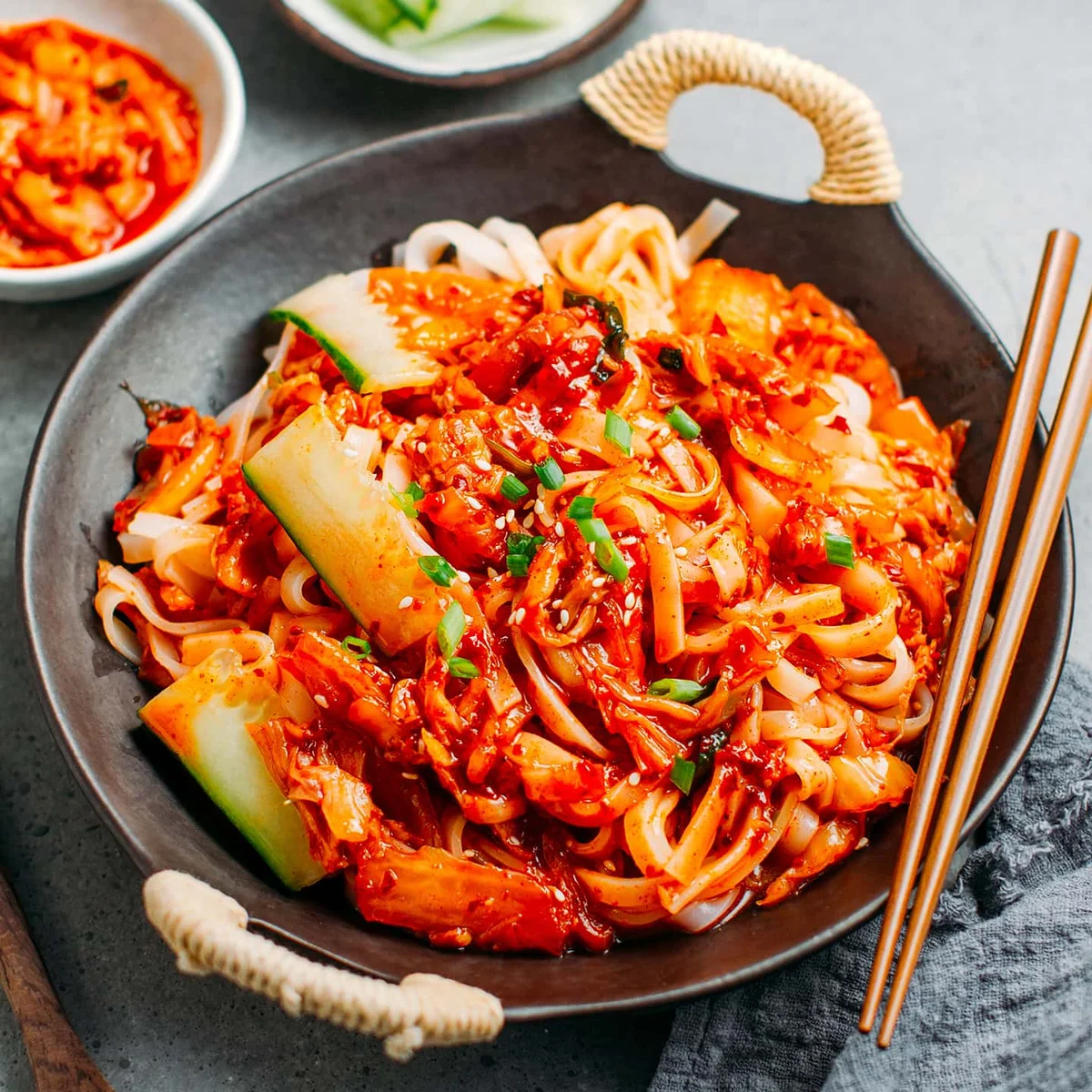 Fideos rápidos con kimchi