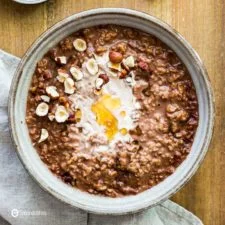 Chocolate Oatmeal with Honey & Hazelnut | Healthy Breakfast