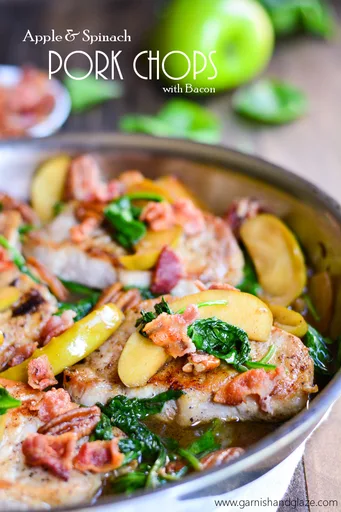 Apple and Spinach Pork Chops