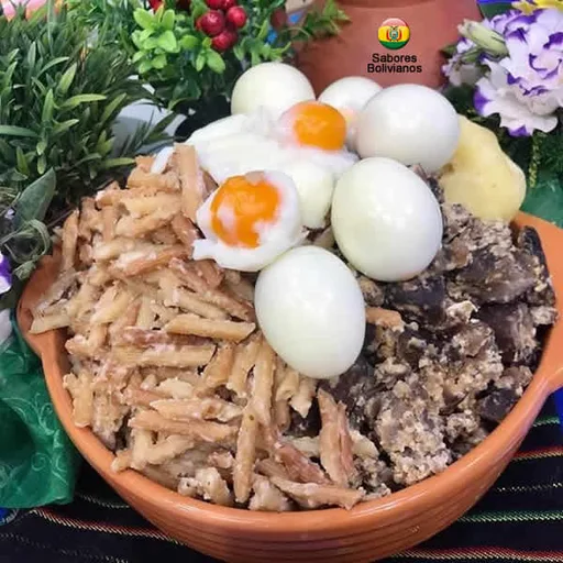 Huevo pasado con chuño puti