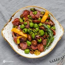 Warm Marinated Olives and Salami