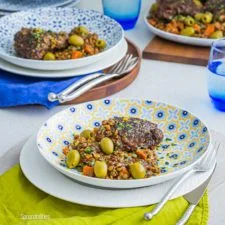 Mediterranean Chicken Thighs with Lentils & Greek Olives