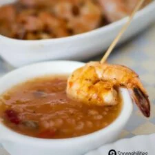 Pan Grilled Shrimp with Roasted Pineapple Habanero Sauce