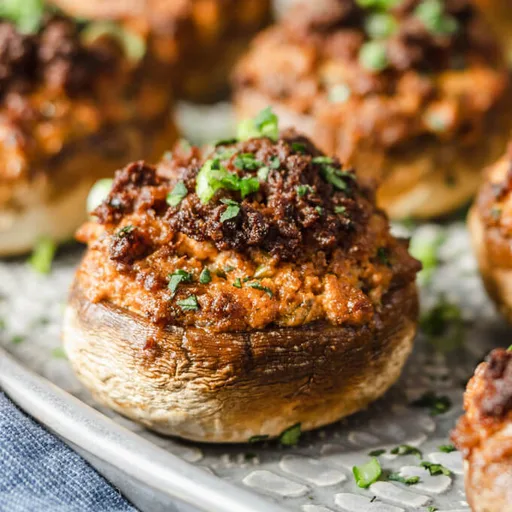 Keto Chorizo Stuffed Mushrooms with Cheese