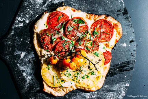 Grilled Heirloom Tomato Pizza