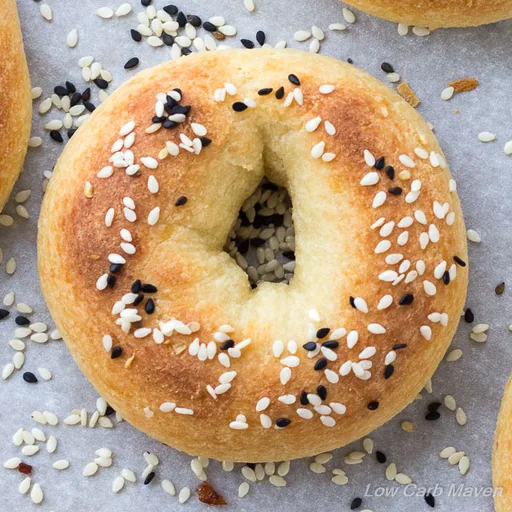 Receta de bagels keto bajos en hidratos de carbono (masa Fathead)