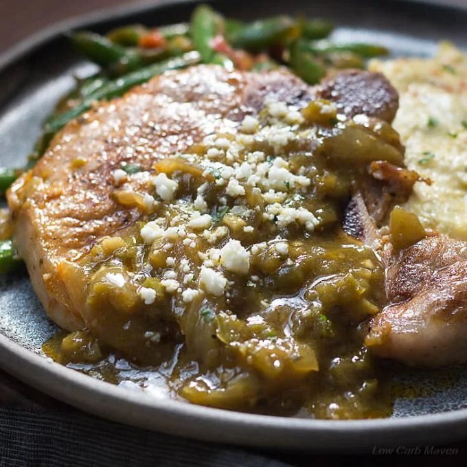 Mexican Pork Chops Recipe with (Chile) Chili Verde Sauce