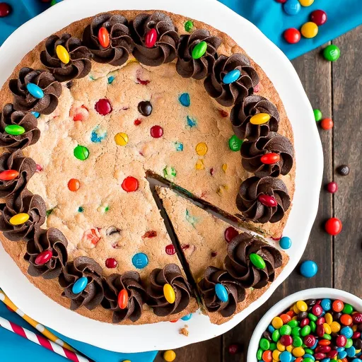 Pastel de galleta con M&M masticable