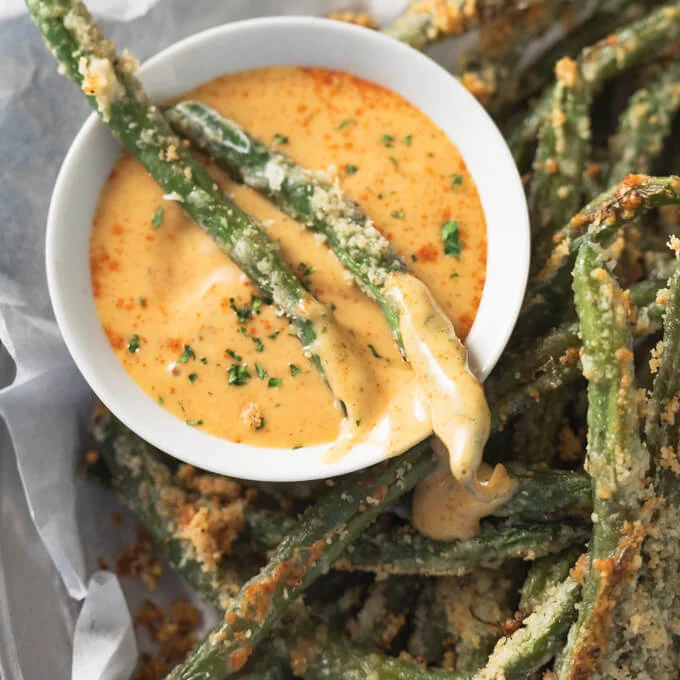 Oven Fried Parmesan Green Beans