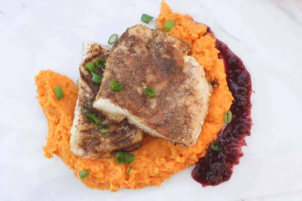 Spiced Fish: Cod with Sweet Potato Mash