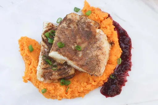 Pescado Especiado: Bacalao con Puré de Boniato