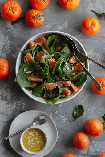 Ensalada de espinacas y mandarina
