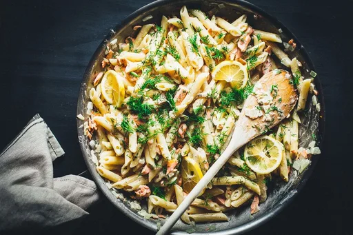 Creamy Lemon Vodka Salmon Pasta