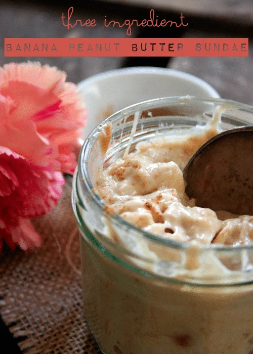 Banana and peanut butter sundae