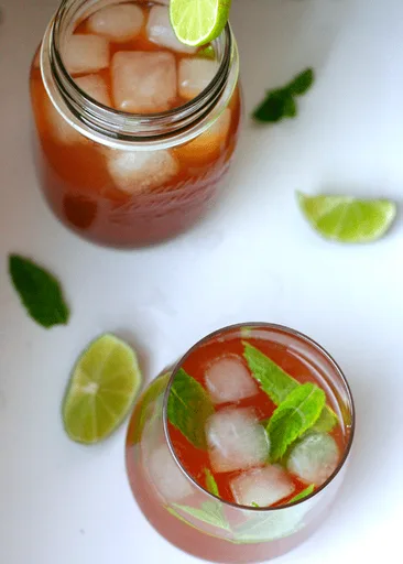 Lime Ginger and Mint Iced Tea