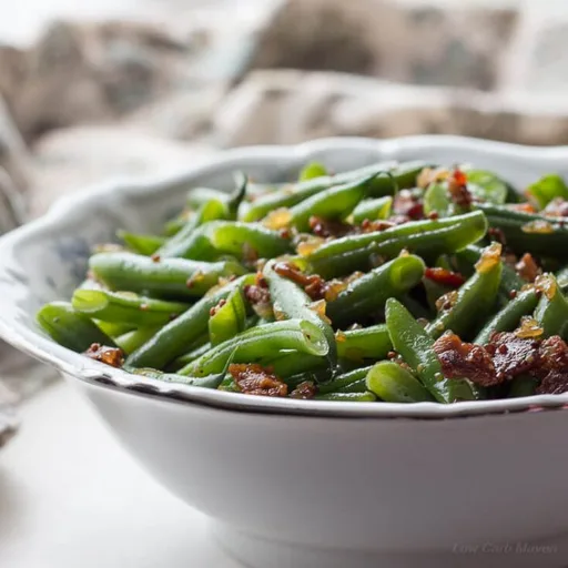 Sweet and Sour German Green Beans with Bacon and Onions