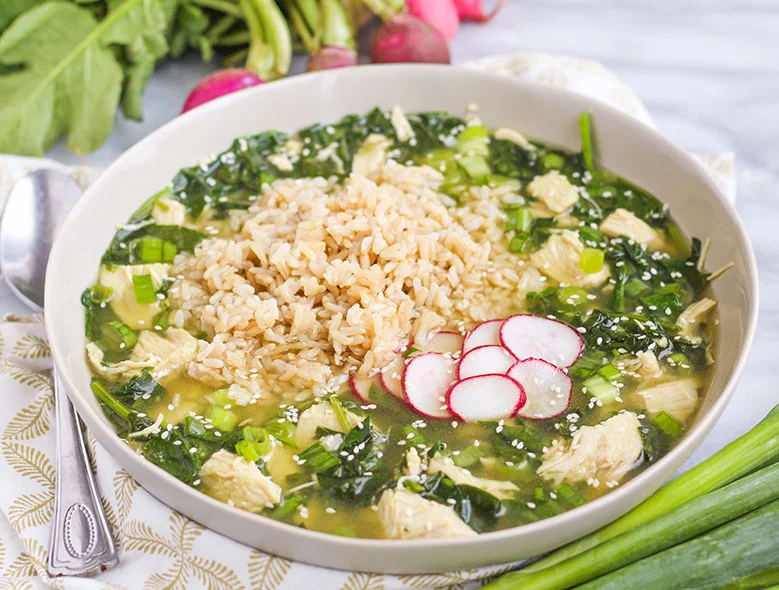 Japanese Chicken and Spinach Rice Bowls