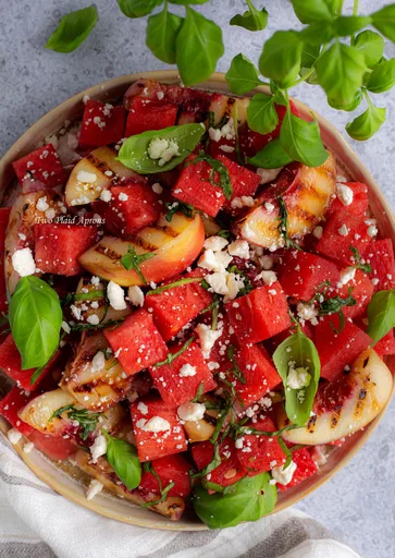 Watermelon and Grilled Peach Salad