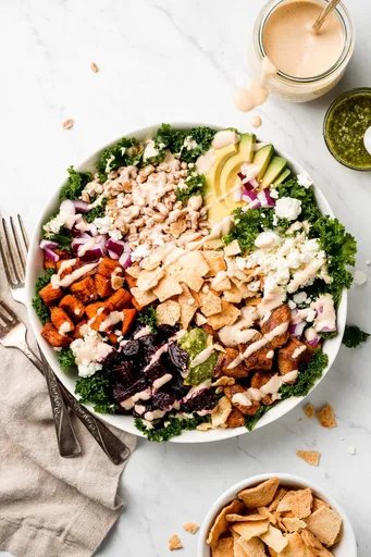 Kale Salad with Roasted Vegetables
