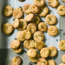 Seriously Good Puffed Sourdough Discard Crackers with Gruyere and Thyme