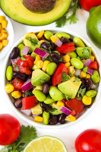Black Bean Edamame Salad with Avocado