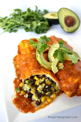 Black Bean Avocado Enchiladas