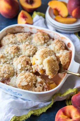 Peach Cobbler with Almond Streusel
