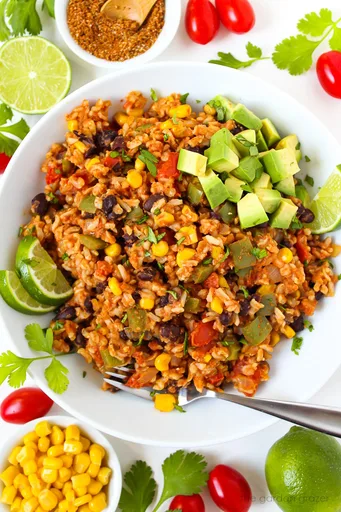 Arroz festivo con alubias negras