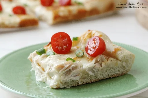 Pizza de pollo Alfredo