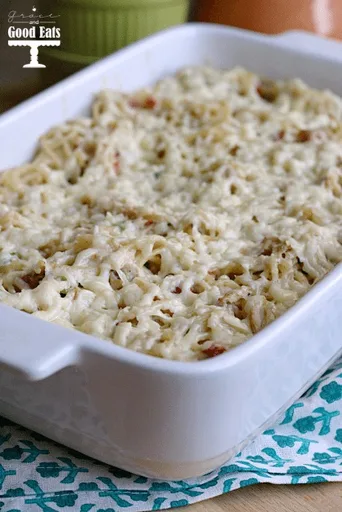 Espaguetis con pollo al horno