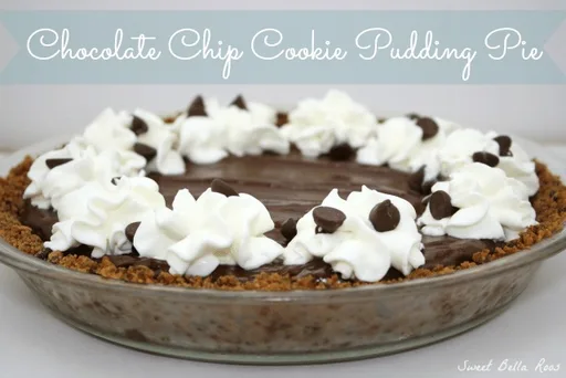 Tarta de pudin con galletas con pepitas de chocolate
