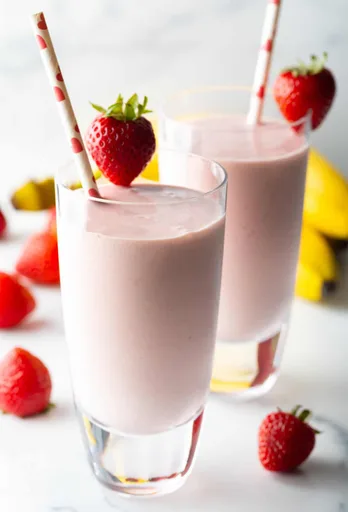 Batidos de fresa y plátano