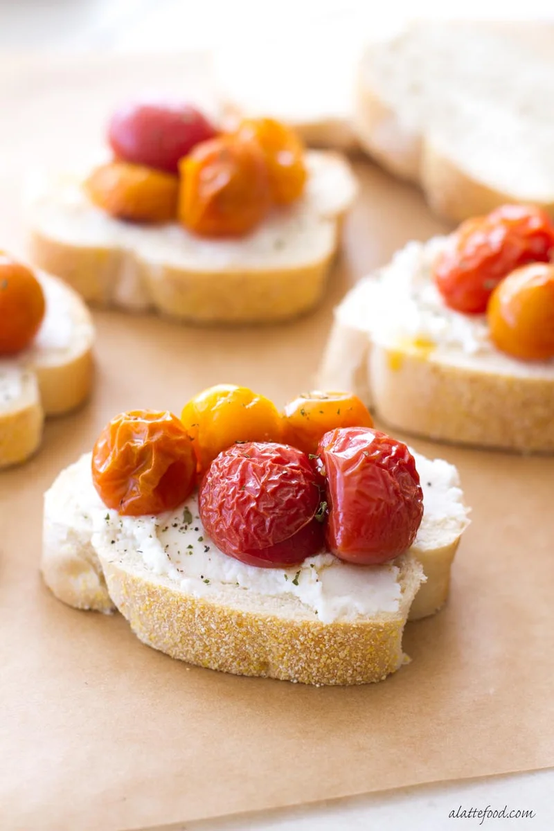 Roasted Tomato and Ricotta Bruschetta