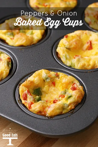Egg Bake Muffins with Peppers and Onions