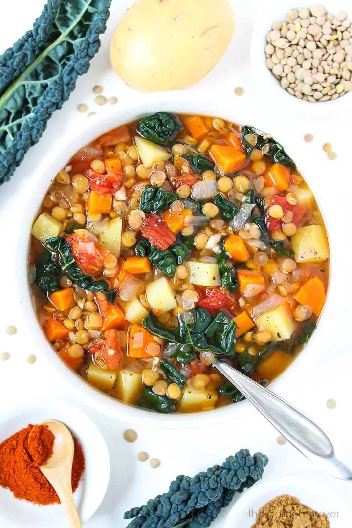 Lentil Kale Soup with Potato (Easy!)